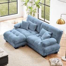 Cloud Couch Sectional Sofa for Living Room, Chenille 2 Seater Sofa with 2 Lumbar pillows and 2 throw pillows