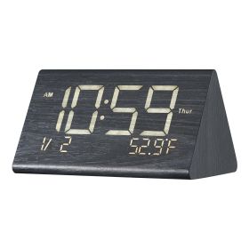 VEVOR Digital Alarm Clock, Wooden Desk Clock with Dual Alarm, USB Port, Snooze, Night Light, Voice Control, Adjustable Volume