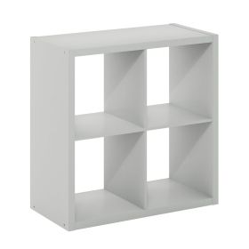 Cubicle Open Back Decorative Cube Storage Organizer, 4-Cube, Light Grey