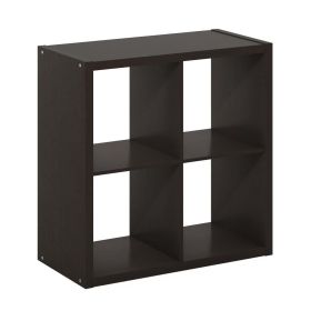 Cubicle Open Back Decorative Cube Storage Organizer, 4-Cube, Dark Oak