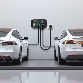 NEMA Splitter For Dryer And EV NEMA 14-30P 14-30R/14-50R 3.4'' LCD Screen (Option: Black)