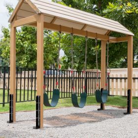 Fence Post Anchor Repair Kit, 2 Pack Inner Diameter 2 X2 Inches Heavy Duty Steel Fence Post Support Stakes, Anchor Ground Spike For Repair Tilted (Option: Black)