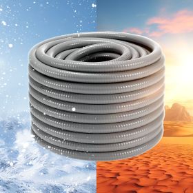 3/4-Inch Flexible Electrical Conduit, 100 Ft, PVC Liquid-Tight Conduit Non-Metallic With 5 Straight And 5 90-Degree Conduit Connector Fittings, F (Option: Grey)