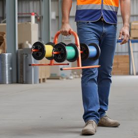 Hand Caddy Wire Dispenser For Up To 8 Spools For Electrical Industrial Retail (Option: Orange)