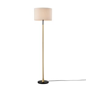 Floor Lamp For Living Room With Beige Lampshade, Standing Lamp Tall Industrial Floor Lamp Reading For Bedroom, Office No Included Bulb -Matte Bla (Option: Gold)