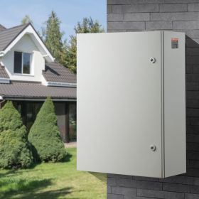 27.6 X 19.7 X 9.8 In Cold Rolled Steel Electrical Enclosure Box Wall Mounted (Option: Grey)