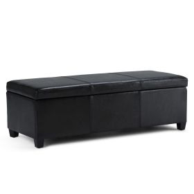 Avalon - Storage Ottoman Bench - Midnight Black (Color: as Pic)