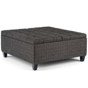 Harrison - Coffee Table Storage Ottoman - Ebony (Color: as Pic)