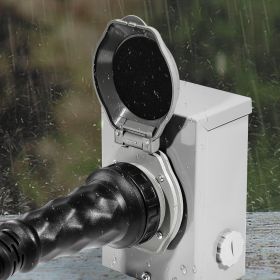 50 Amp Generator Cord And Power Inlet Box Kit, 25FT, NEMA 14-50P/SS2-50R STW 6/3+8/1 AWG Generator Power Cord With Twist Lock Connector, Pre-Dril (Option: Black)